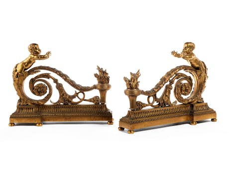 Paar Chenets im Louis XVI-Stil